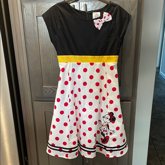 Minnie & Figaro Black and white polka dot Disney Dress XL